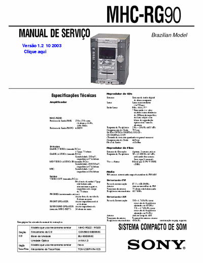 SONY MHC-RG90 Service manual